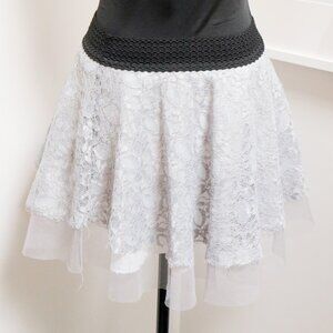 Light Grey Lace Layered Skirt ☁️
